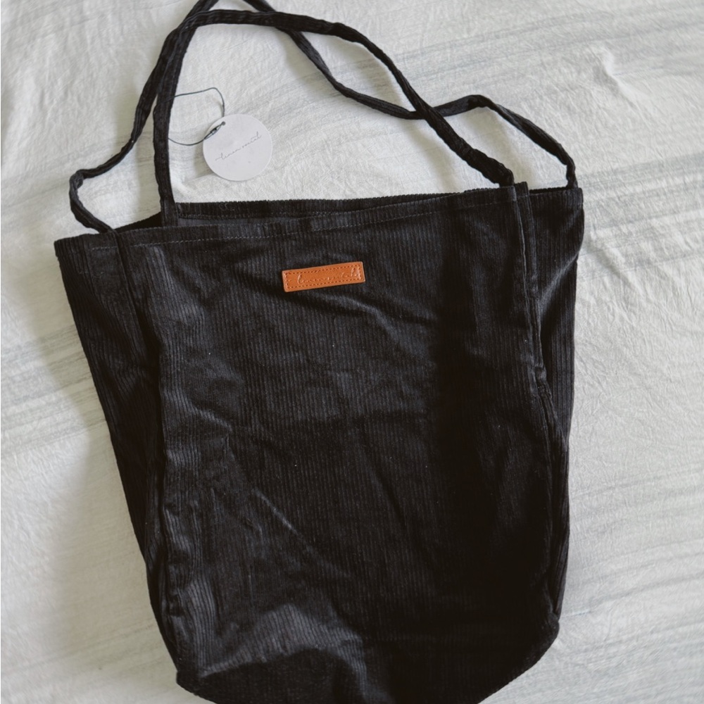 Black Corduroy Tote Bag NWT